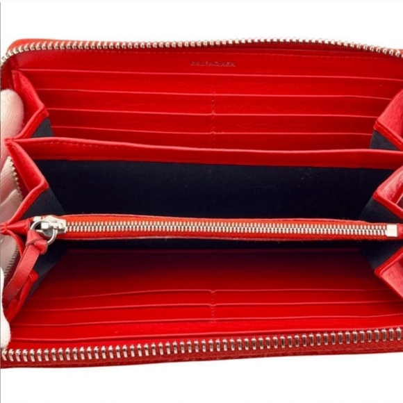 Balenciaga Red Leather Wallet Envelope Clutch full inclusion - Picture 2 of 10